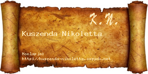 Kuszenda Nikoletta névjegykártya