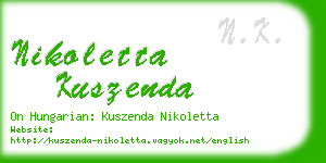 nikoletta kuszenda business card